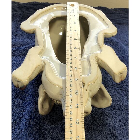 Pig Ceramic White Shiny Glazed Finish Farmhouse Decor 12" X 8.5" - Picture 7 of 7